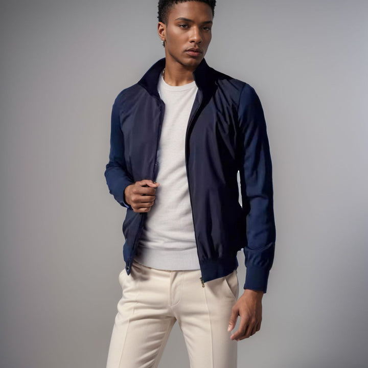 Herren elegante und funktionale Jacke mit Stehkragen und mehreren Taschen Aliams