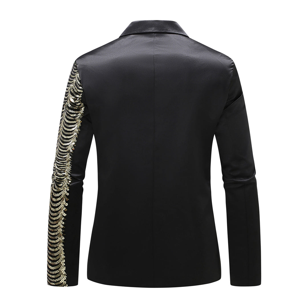Herren eleganter Glitzerblazer mit asymmetrischem Design Aliams