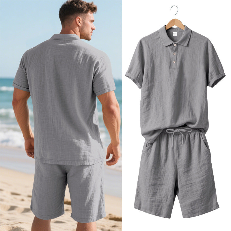 Herren Freizeit-Outfit mit Polohemd und kurzen Hosen Aliams