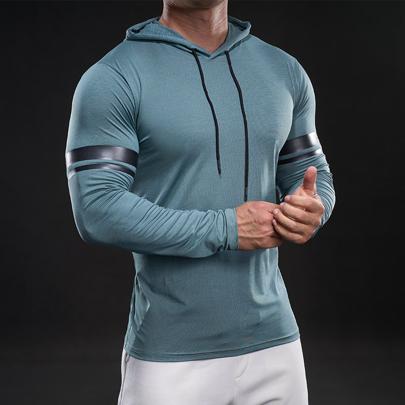 Herren sportliches Langarm-Hoodie-Shirt Aliams