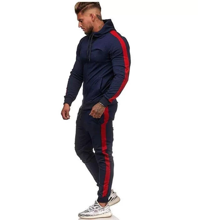 Herren Sportliches Hoodie-Set mit seitlichen Streifen Aliams