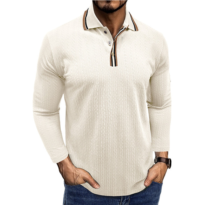 Herren Elegantes Langarm-Polohemd mit Details Aliams