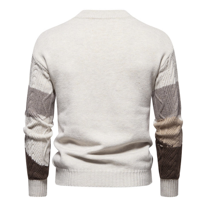 Herren Strickpullover mit modernem Zopfdesign und grafischen Akzenten Aliams