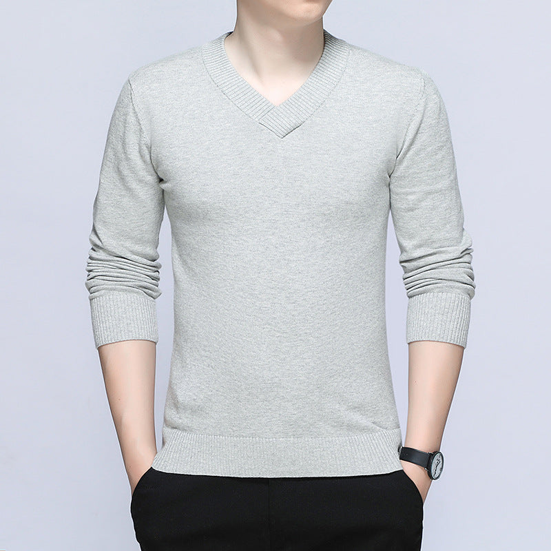 Herren eleganter Pullover mit V-Ausschnitt und feiner Strickstruktur Aliams