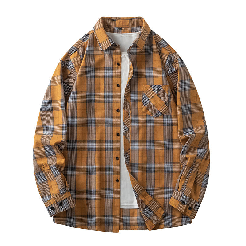 Herren Freizeitliches Karoshirt mit Taschen und Button-Down-Kragen Aliams