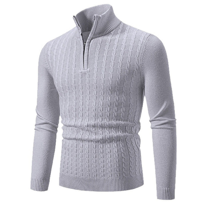 Herren eleganter Strickpullover mit hochabschließendem Reißverschluss Aliams