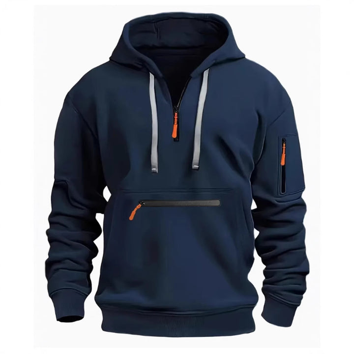 Herren Hoodie mit praktischem Reißverschluss und modernen Design-Elementen Aliams
