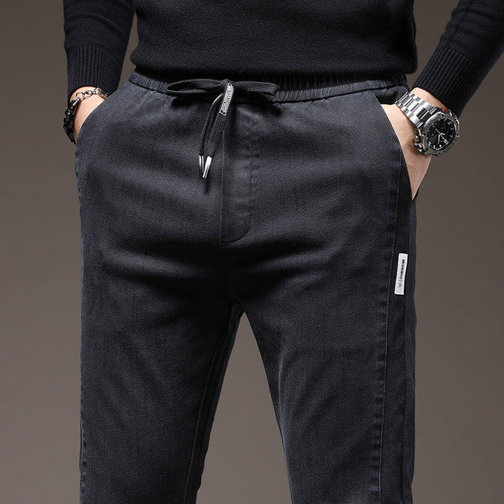 Herren bequeme Chino-Hosen mit elastischem Bund Aliams