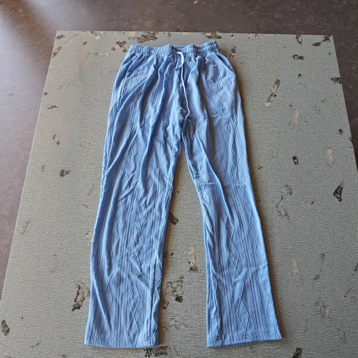 Herren Gemütliches Kabelstrick-Polo und Hosen-Set Aliams