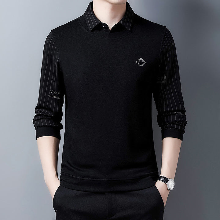 Herren elegantes Sweatshirt mit Hemdkragen Aliams