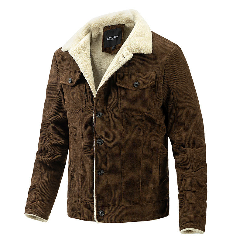 Herren Kordjacke mit weichem Teddyfutter Aliams