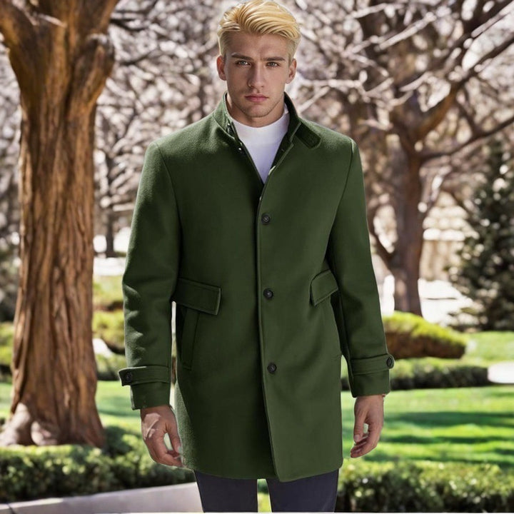 Herren eleganter, taillierter Wollmantel Aliams