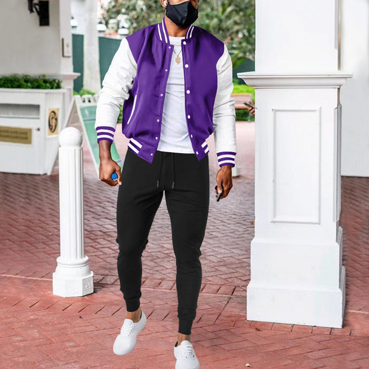 Herren Sportliche Collegejacke mit modernen Kontrastelementen Aliams