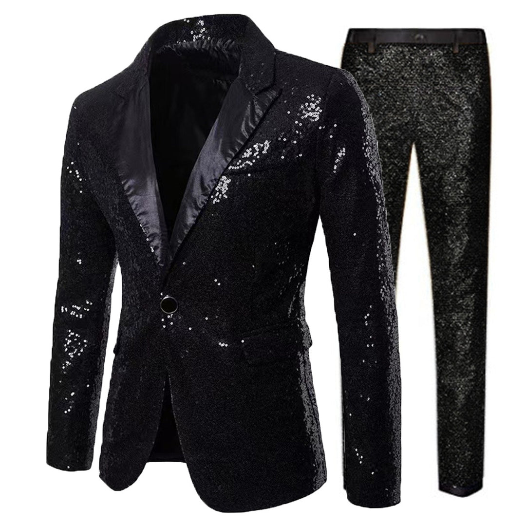 Herren Glamouröser Paillettenanzugset Aliams
