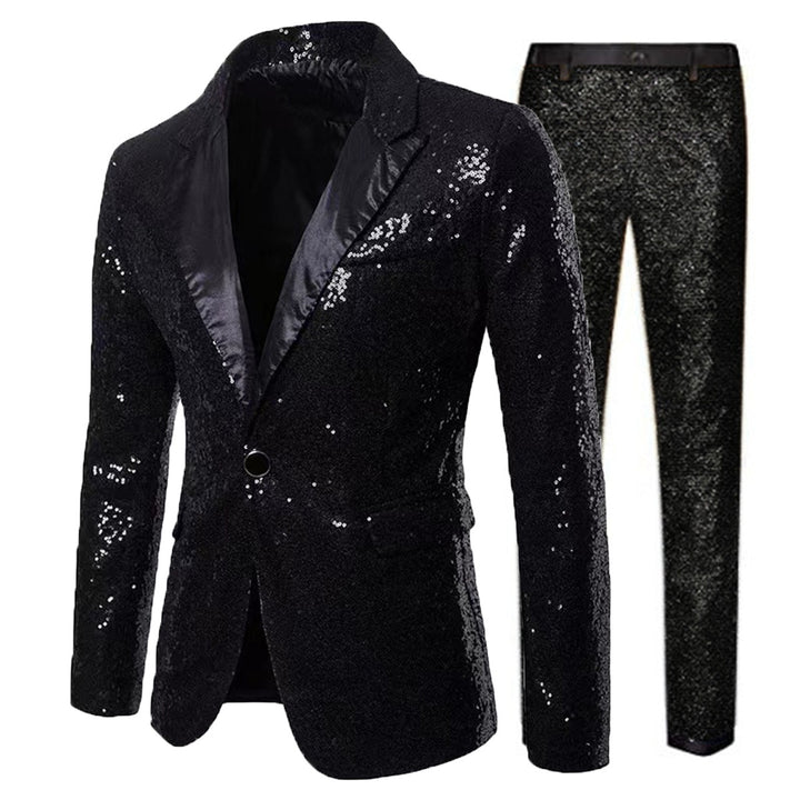 Herren Glamouröser Paillettenanzugset Aliams