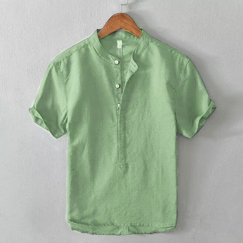 Herren Kurzarm-Hemd mit Stehkragen Aliams