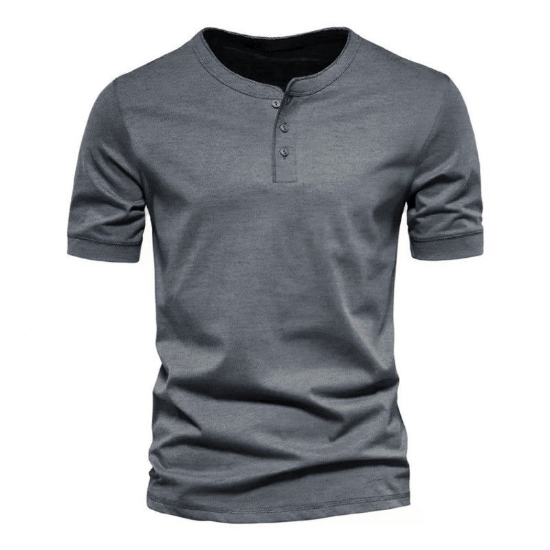 Herren Henley T-Shirt mit modischem Knopfverschluss und weichem Baumwollmaterial Aliams