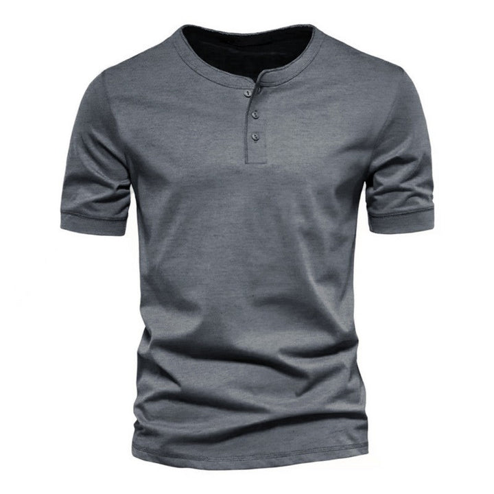 Herren Henley T-Shirt mit modischem Knopfverschluss und weichem Baumwollmaterial Aliams