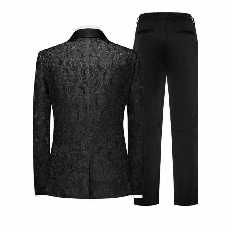 Herren Extravaganter Smoking-Blazer mit filigranem Muster Aliams
