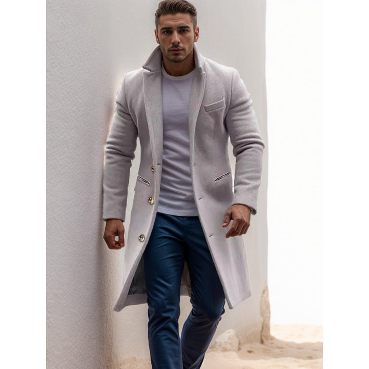 Herren Eleganter Wollmantel mit strukturiertem Design Aliams