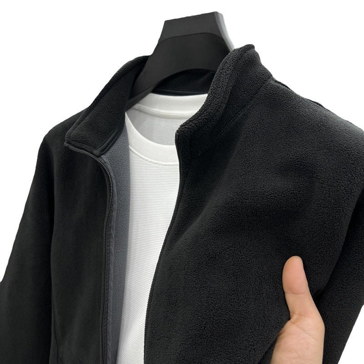 Herren Fleecejacke mit hohem Kragen und praktischen Taschen Aliams