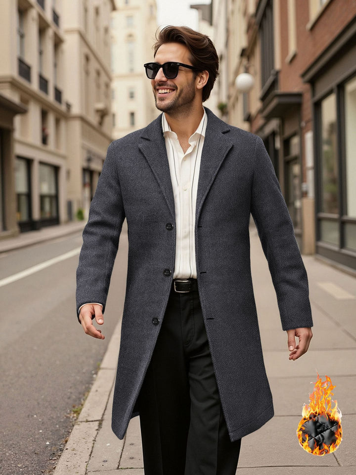 Herren eleganter doppelreihiger Mantel Aliams