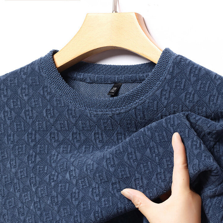 Herren hochwertiger Strickpullover mit modischem 3D-Muster Aliams