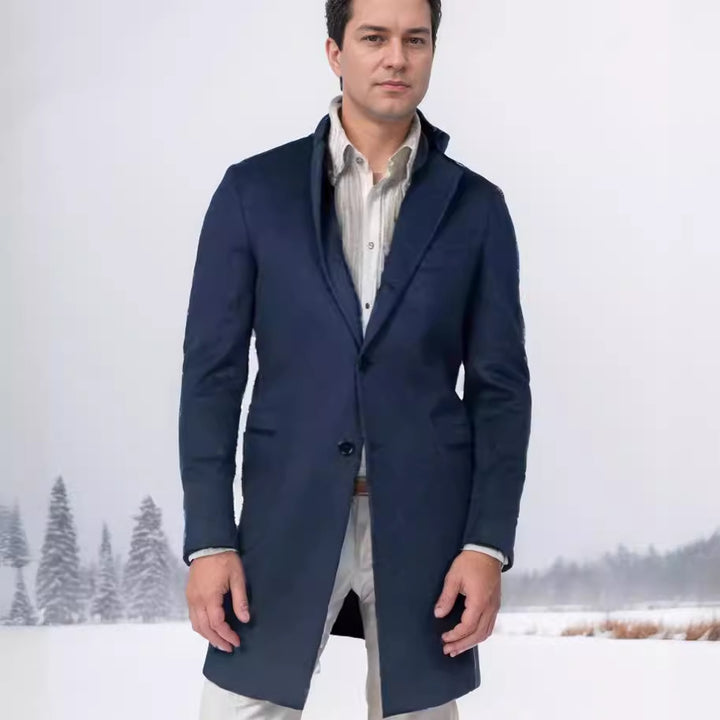 Herren eleganter, taillierter Übergangsmantel aus hochwertiger Wolle Aliams
