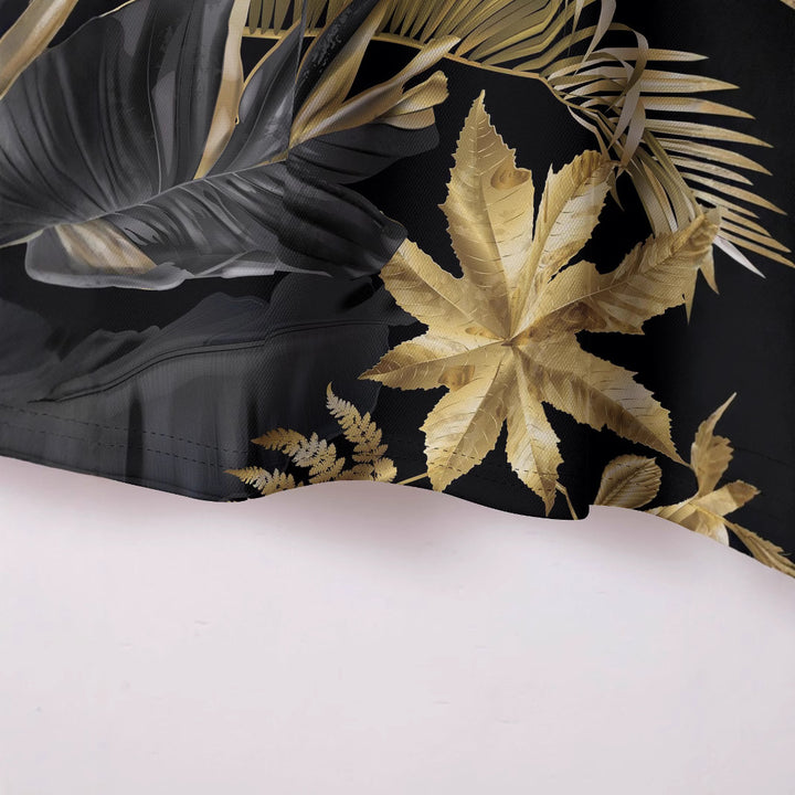 Herren Kurzarm-Hemd mit kreativem Blattdruck und modischem Schnitt Aliams