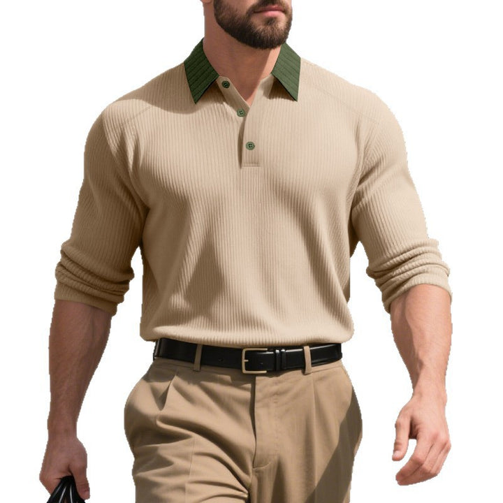 Herren Poloshirt mit strukturiertem Baumwollstoff und stylishen Kontrastdetails Aliams