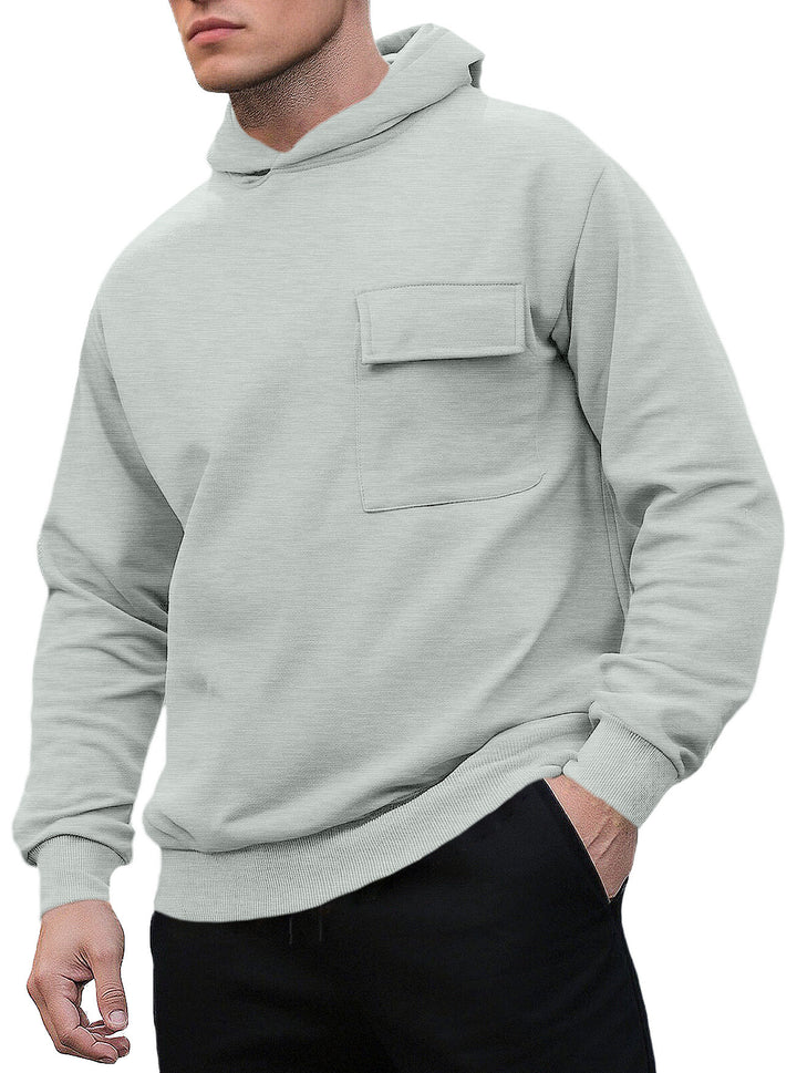 Herren bequemer Kapuzenpullover mit praktischer Brusttasche Aliams