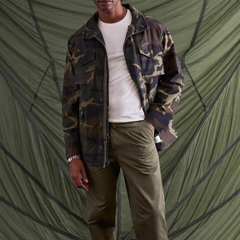 Herren praktische Utility-Jacke mit mehreren Taschen Aliams