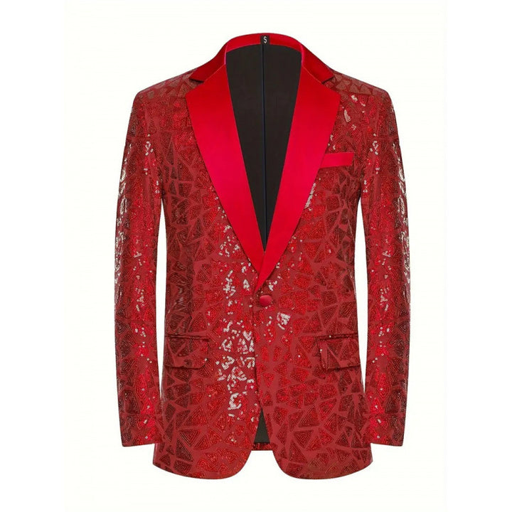 Herren Glamouröser Pailletten-Blazer mit hochwertigem Satin-Finish Aliams