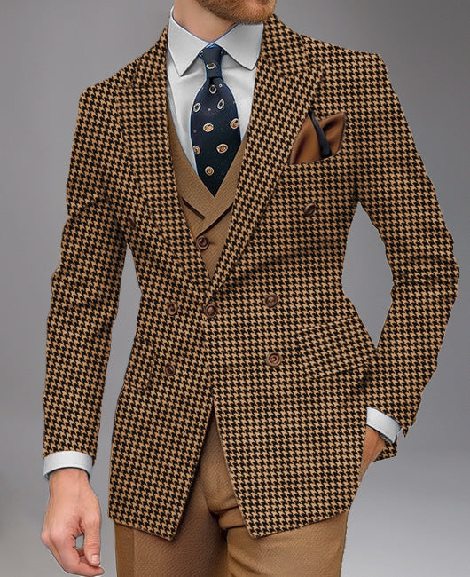 Herren Doppelt gefütterter Businessblazer mit edlem Punktemuster Aliams