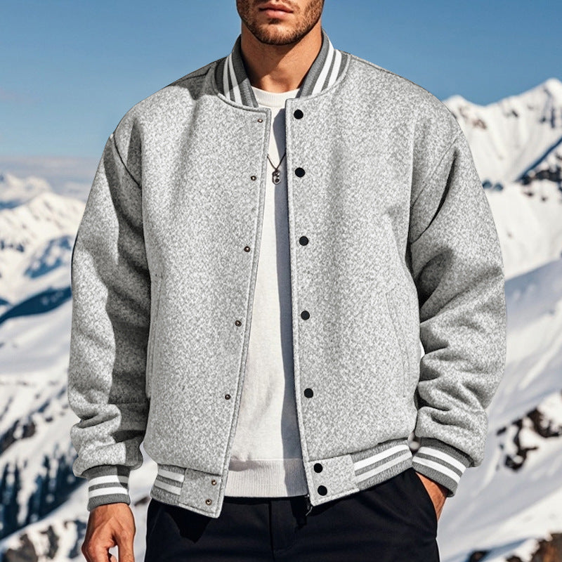 Herren sportliche Bomberjacke mit kontrastierenden Bündchen Aliams