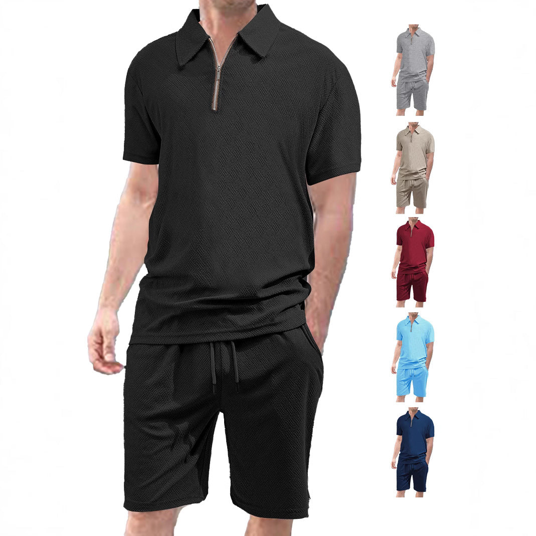 Herren Sportliches Kurzarm-Set mit hochwertiger Struktur Aliams