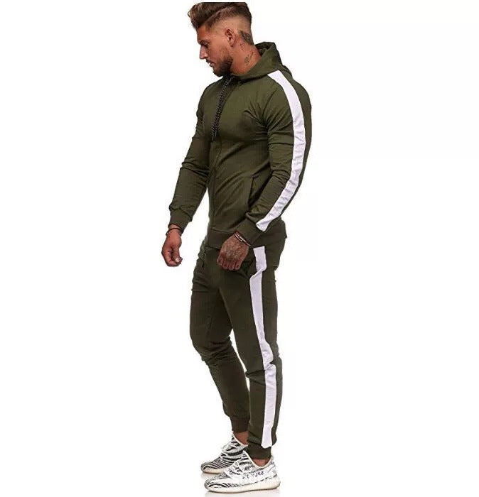 Herren Sportliches Hoodie-Set mit seitlichen Streifen Aliams