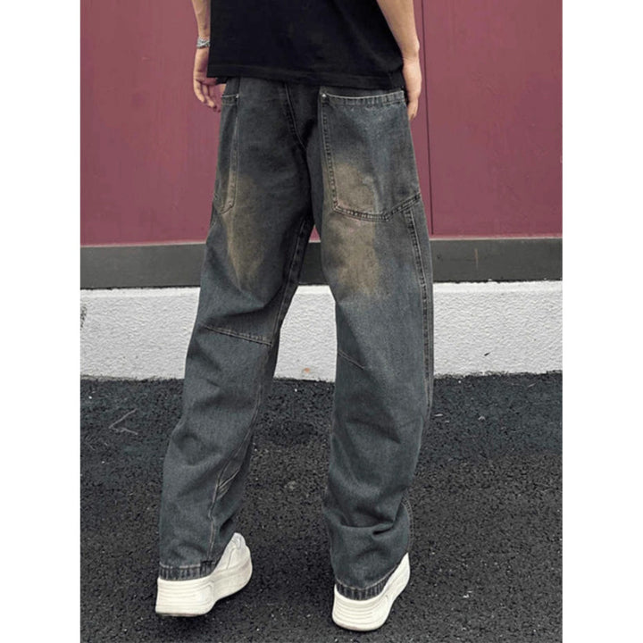 Herren weit geschnittene Jeans mit asymmetrischem Design Aliams