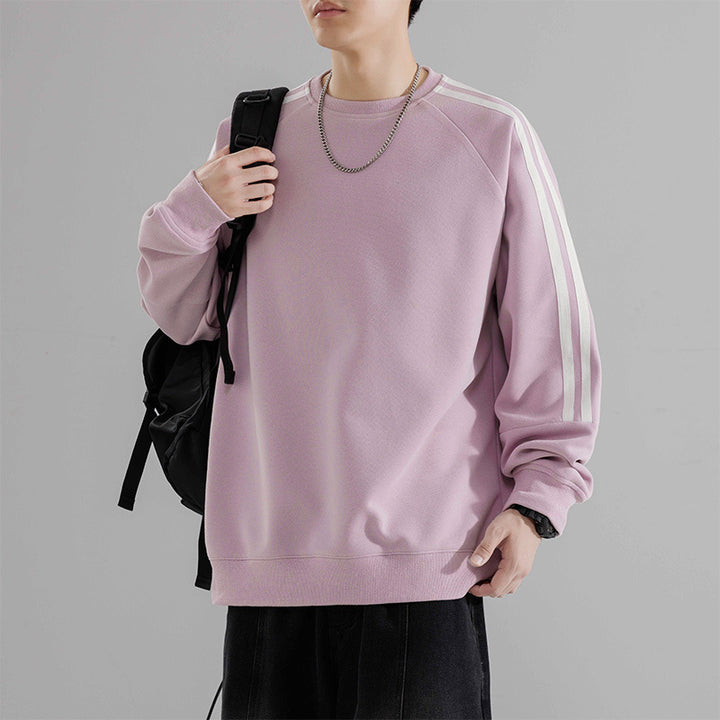 Herren sportliches Sweatshirt mit Raglanärmeln und stylischen Streifen Aliams