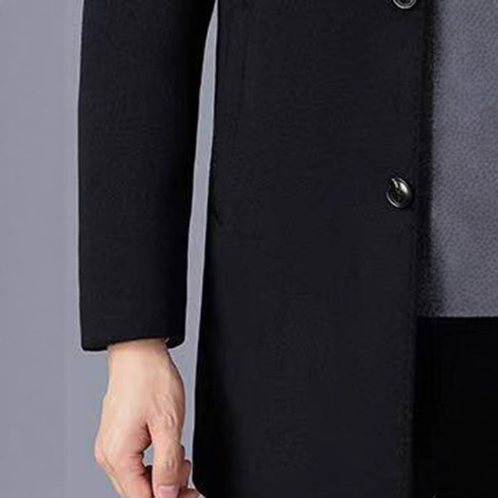 Herren klassischer Übergangs-Mantel aus hochwertigem Wollgemisch Aliams