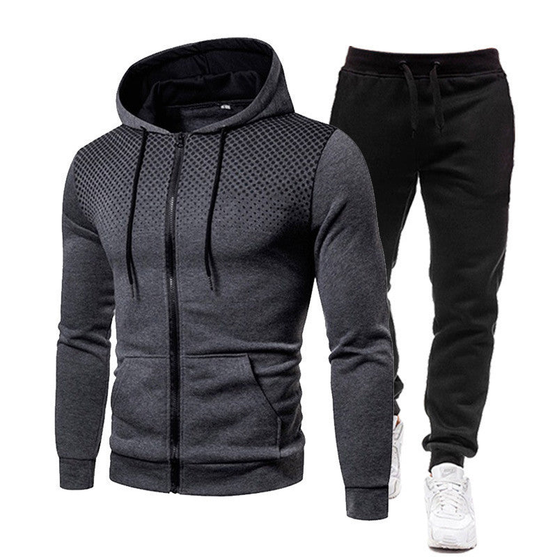 Herren Sportliches Zip-Hoodie und Jogginghose Set Aliams