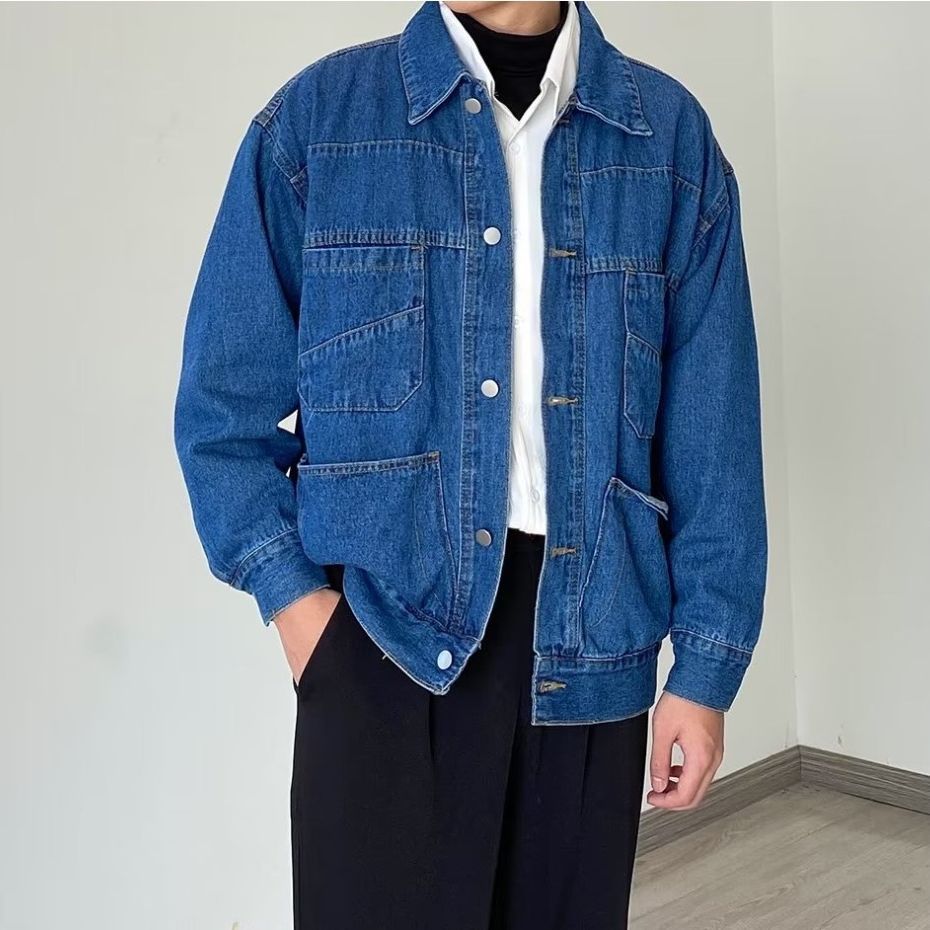 Herren Denim-Überjacke mit praktischen Taschen und klassischem Schnitt Aliams