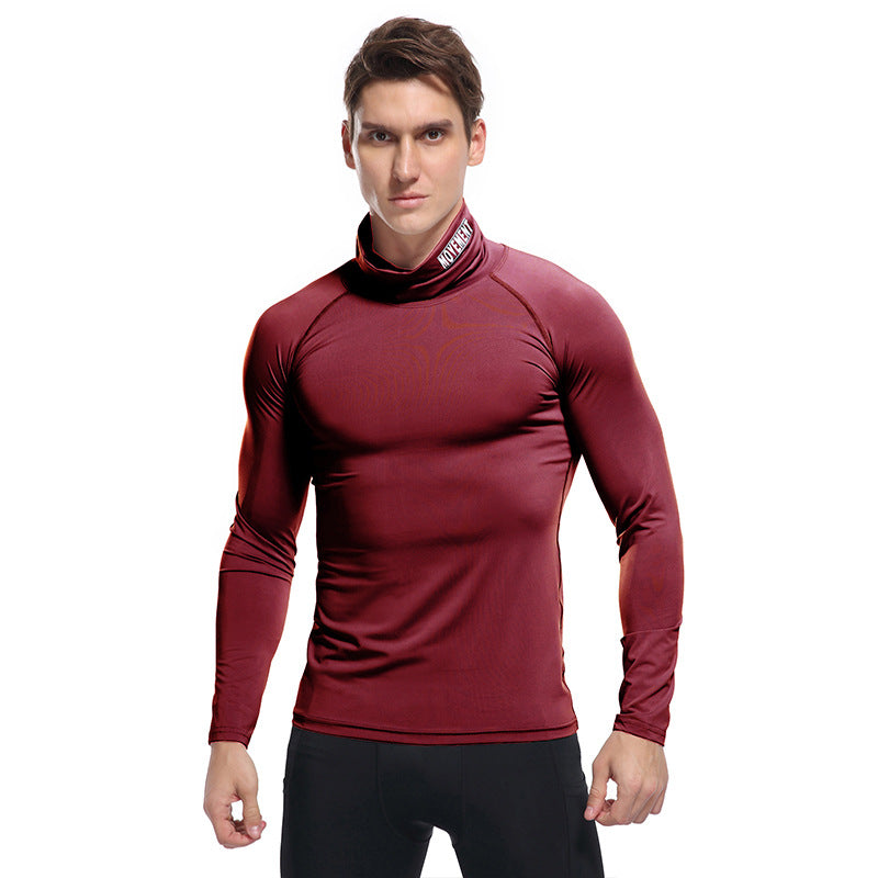 Herren Kompressor Langarmshirt mit Stehkragen Aliams