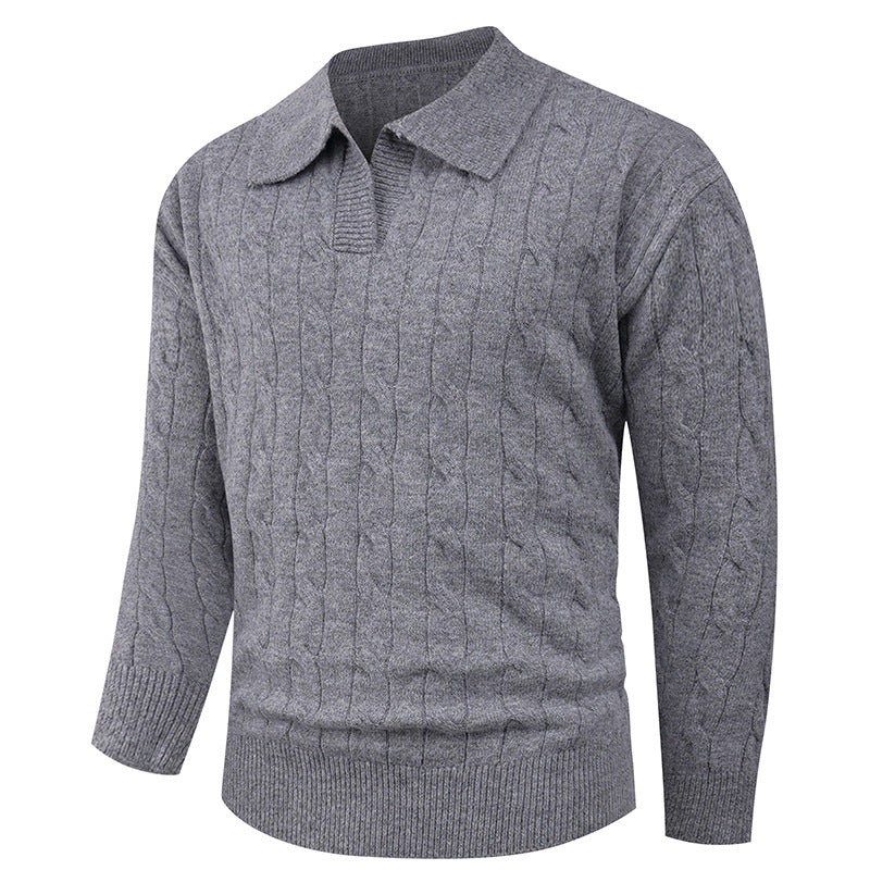 Herren eleganter Strickpullover mit modernem Zopfmuster Aliams