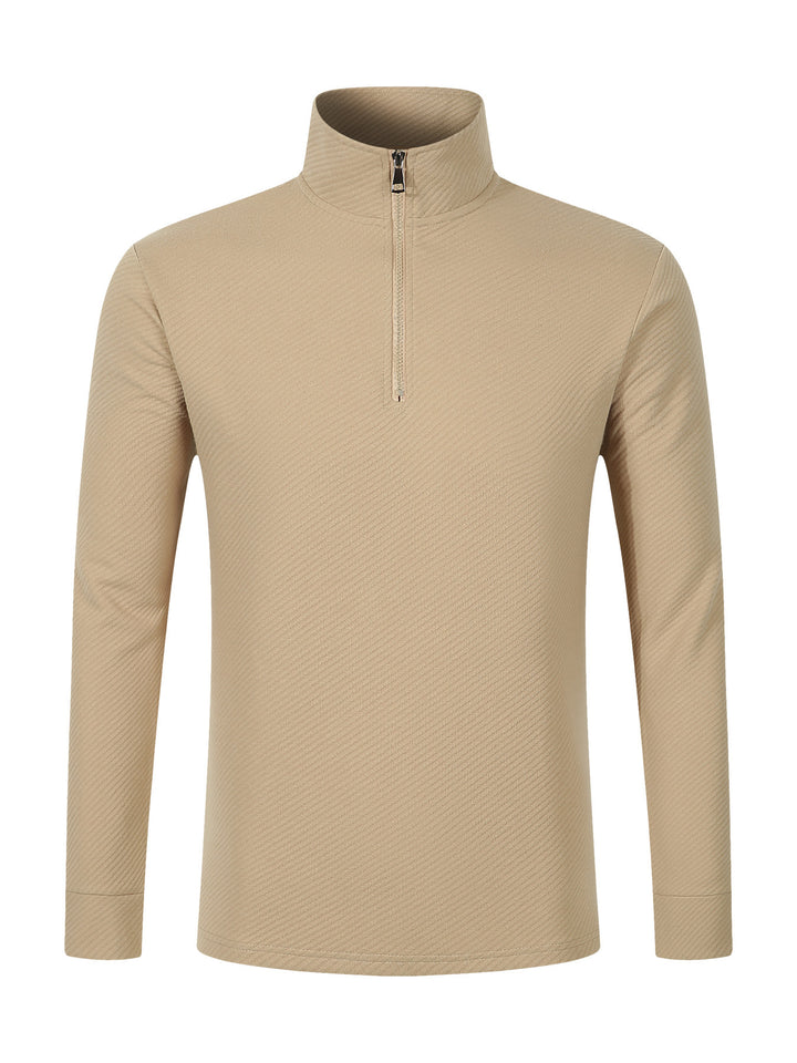 Herren funktionaler Langarmpullover mit Halbzipper und innovativem Strukturdesign Aliams