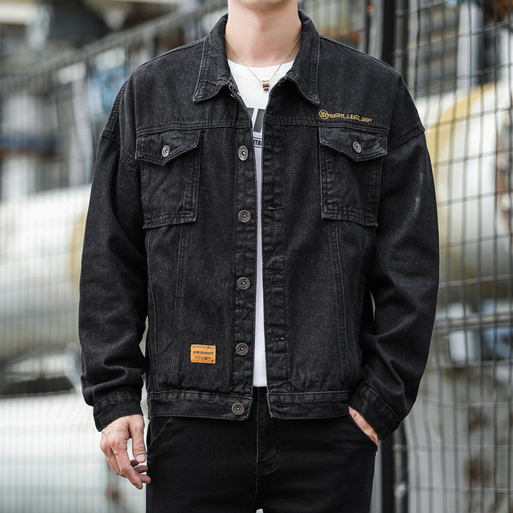 Herren Denimjacke im lässigen Stil mit funktionalen Pattentaschen und robustem Design Aliams
