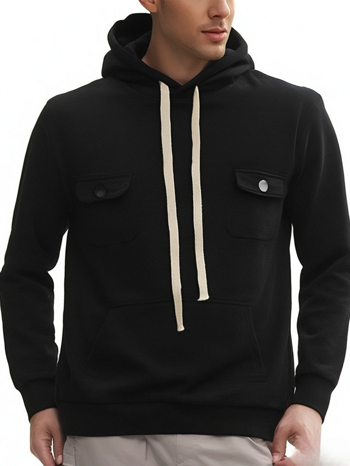 Herren Kapuzenpullover mit praktischen Brusttaschen und strukturierter Oberfläche Aliams