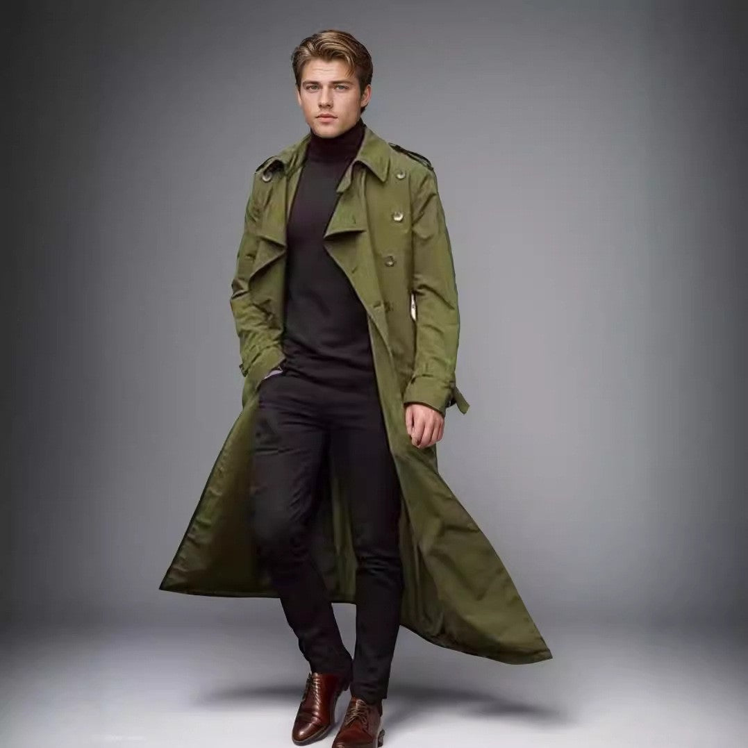 Herren Eleganter, langer Trenchcoat Aliams