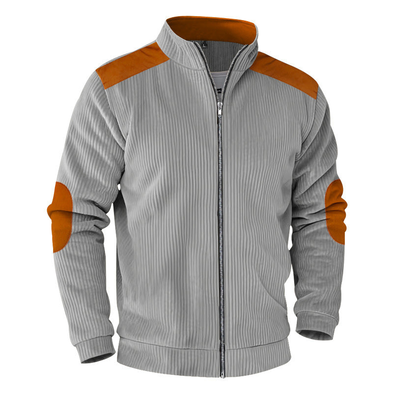 Herren sportliche Jacke mit strukturierten Ärmeln und Stehkragen Aliams