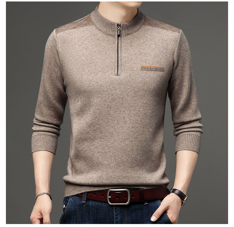 Herren eleganter Halbzip Pullover Aliams